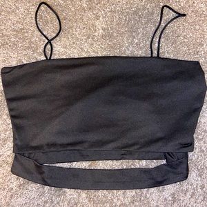 SHEIN Black Spaghetti Strap Crop Top Size Medium